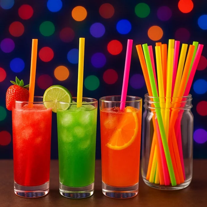 Supertrend Fosforlu Renkli Pipet 5mm x 21cm - 50 Adet