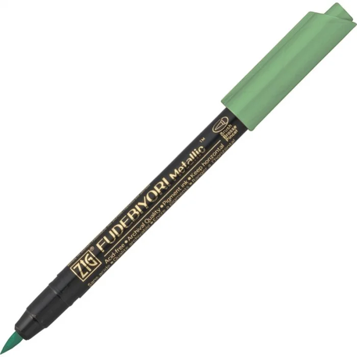 Supertrend Fudebiyori Metallic Brush Pen Yaldızlı Fırça Uçlu Marker Kalem GREEN