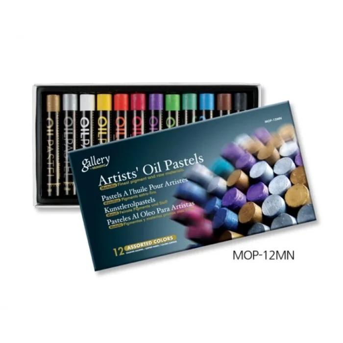 Supertrend Gallery Metallic Yağlı Pastel Boya Seti 12 Renk Metalik Renkler