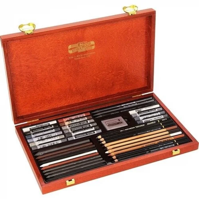 Supertrend Gioconda Art Set Karakalem Eskiz Çizim Seti Ahşap Kutulu