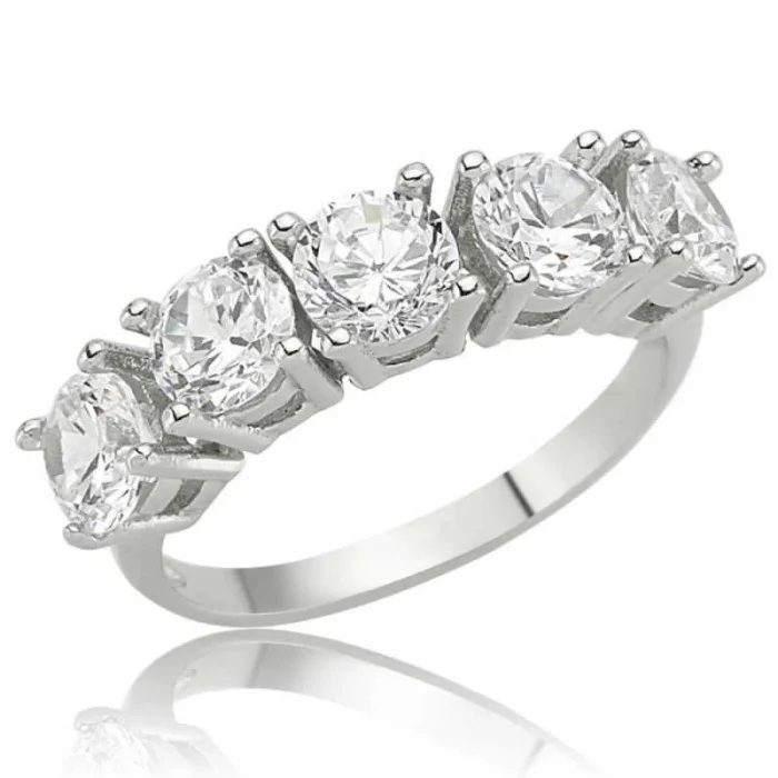 Supertrend Gümüş 5 Taş Bayan Yüzük