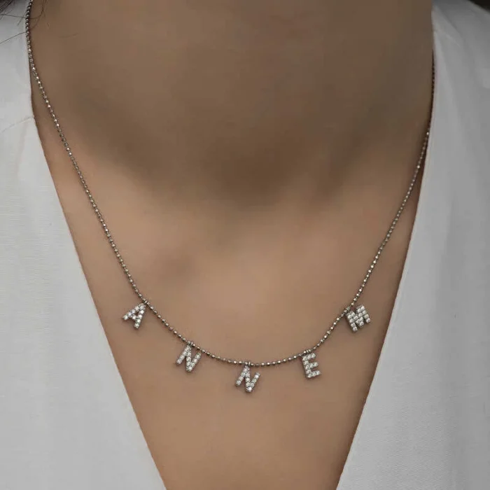 Supertrend ​gümüş Annem Yazılı Bayan Kolye