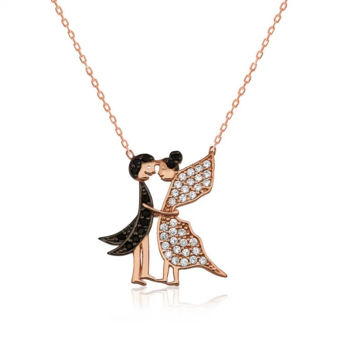 Supertrend Gümüş Aşık Kelebekler Bayan Kolye