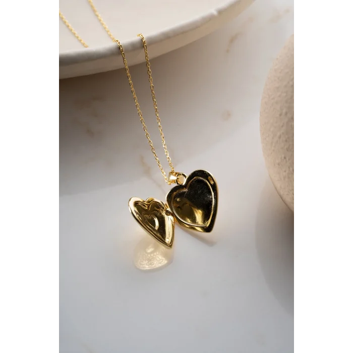 Supertrend Gümüş Aşk Hatırası Açılır Kalp Kadın Kolye