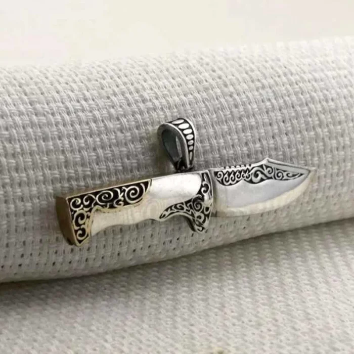 Supertrend Gümüş Avcı Bıçağı Erkek Kolye Ucu