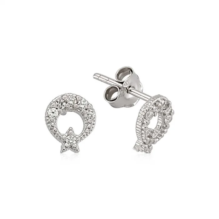 Supertrend Gümüş Ay Yıldız Çivili Küpe