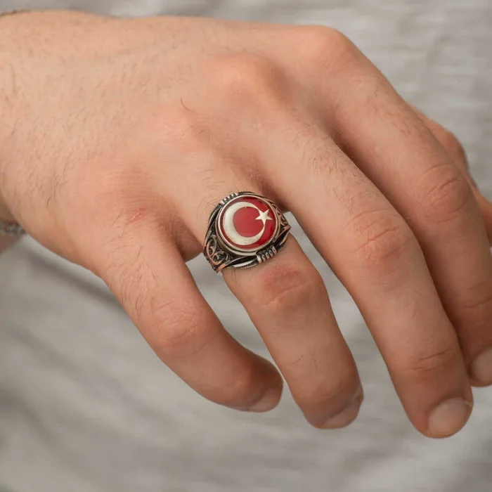 Supertrend Gümüş Ay Yıldız Erkek Yüzük