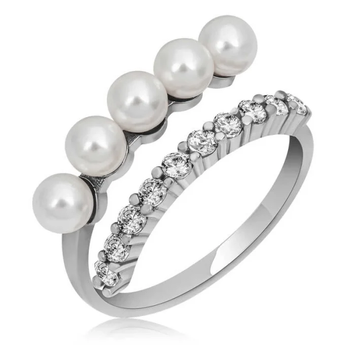 Supertrend Gümüş Ayarlanabilir İnci Taşlı Kadın Yüzük