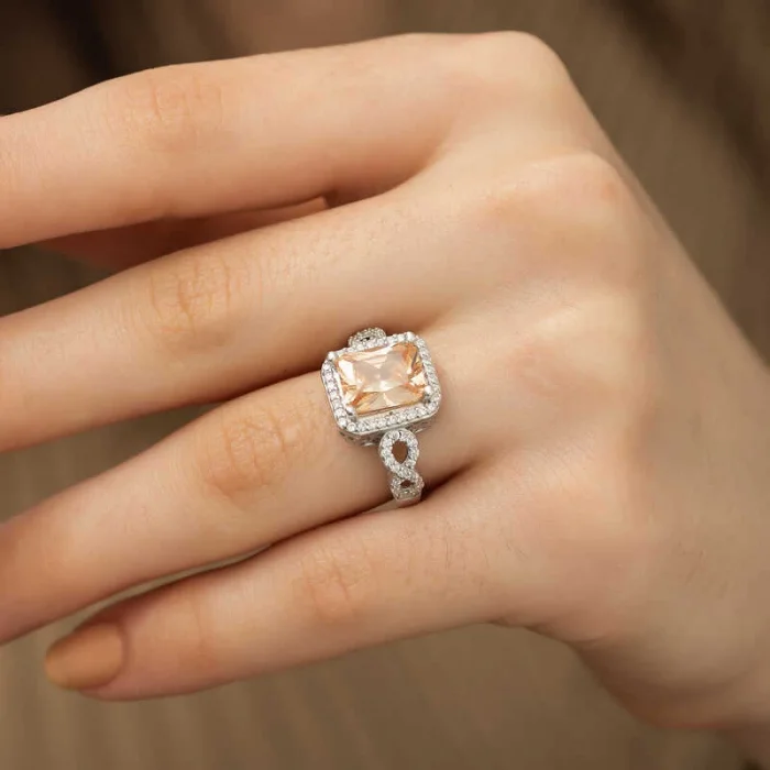 Supertrend Gümüş Baget Kare Bayan Yüzük