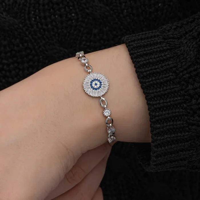 Supertrend ​gümüş Baget Taşlı Nazar Kadın Bileklik