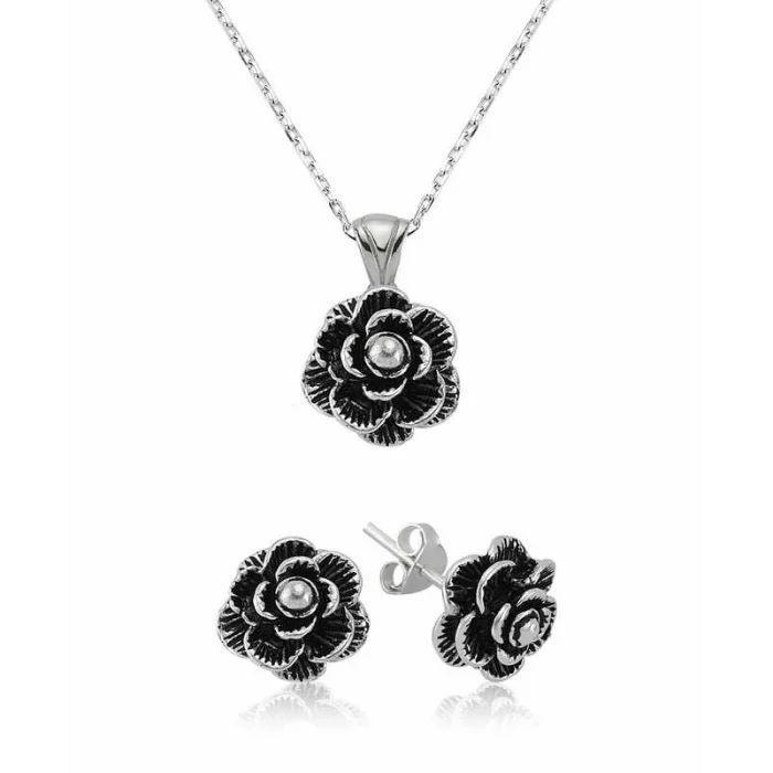 Supertrend Gümüş Çiçek Bayan Set