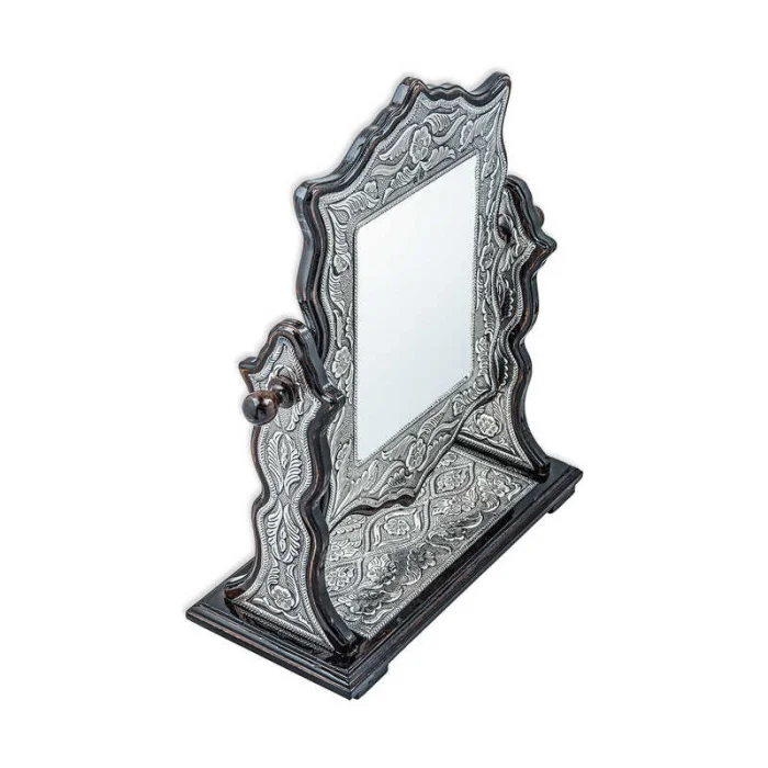 Supertrend ​gümüş Çiçek Desenli Kare Çift Taraflı Ayna