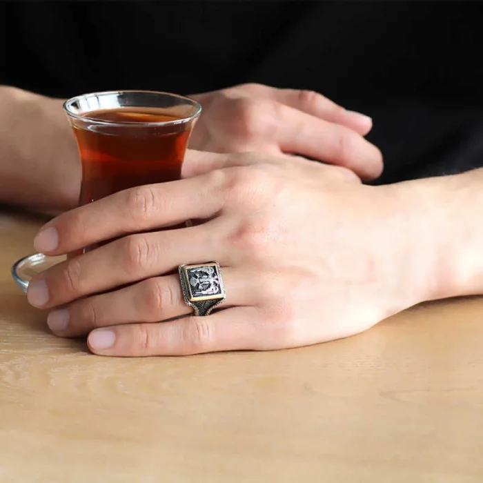 Supertrend Gümüş Çift Başlı Kartal Erkek Yüzük