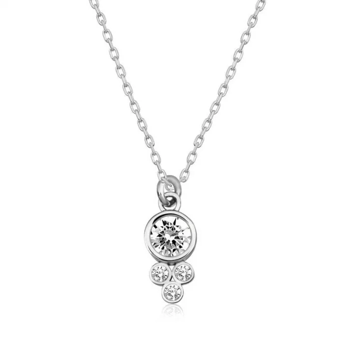 Supertrend Gümüş Çiğ Damlası Yuvarlak Tektaş Bayan Kolye