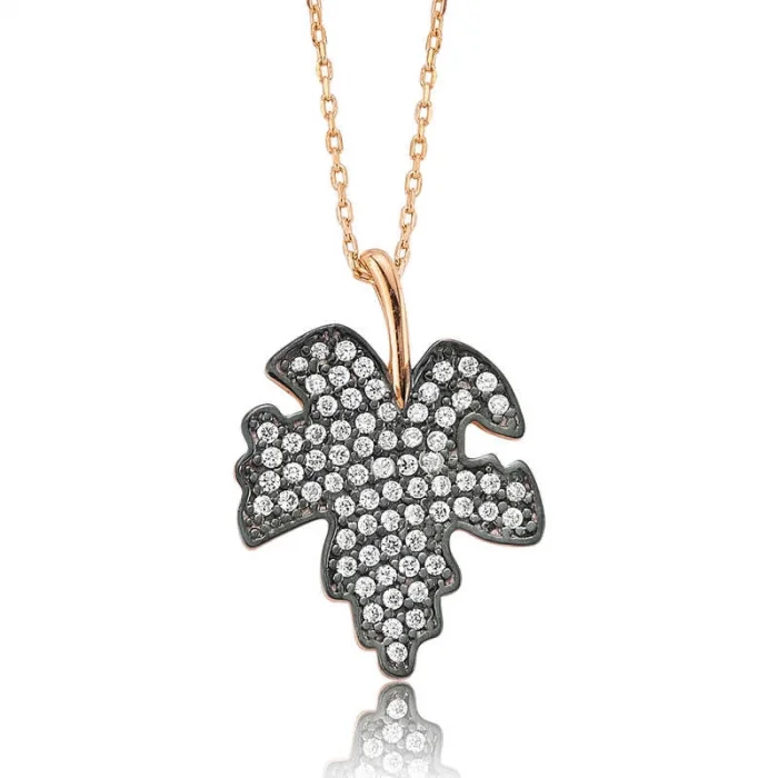 Supertrend Gümüş Çınar Yaprağı Bayan Kolye