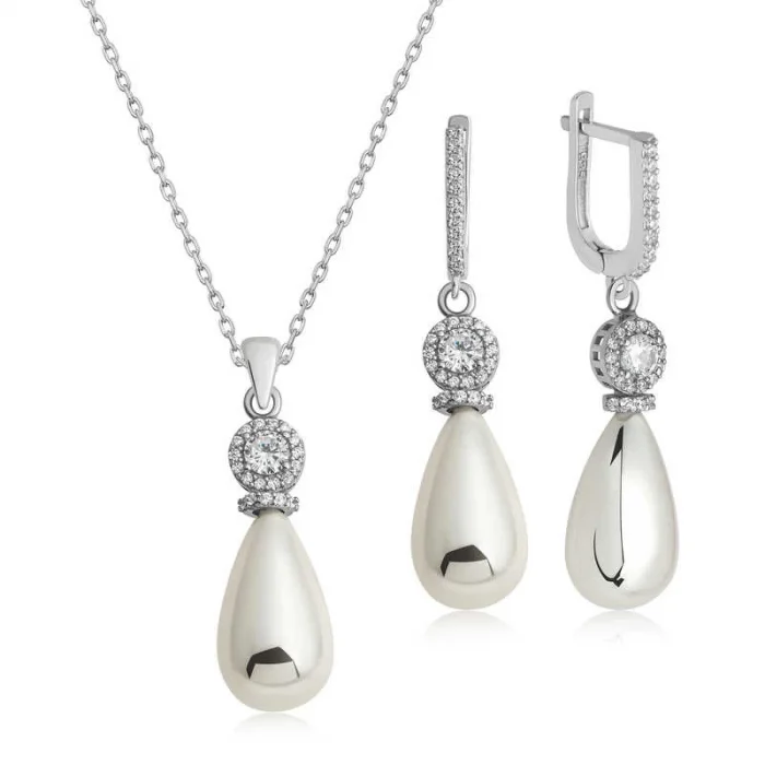 Supertrend Gümüş Damla İnci Kadın Set