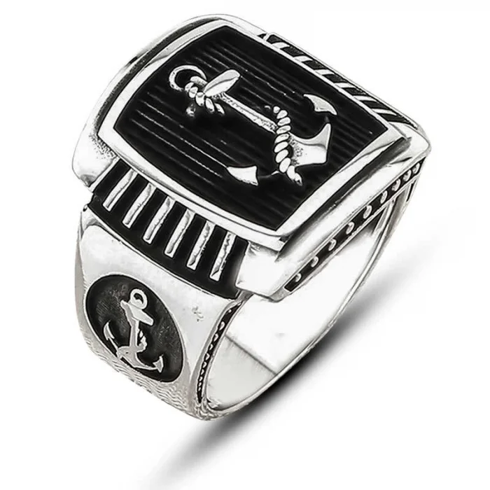 Supertrend Gümüş Deniz Çapası Armalı Erkek Yüzük
