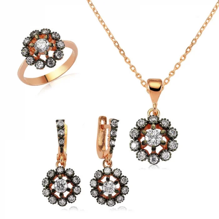 Supertrend Gümüş Elmas Model Çiçek Bayan Set