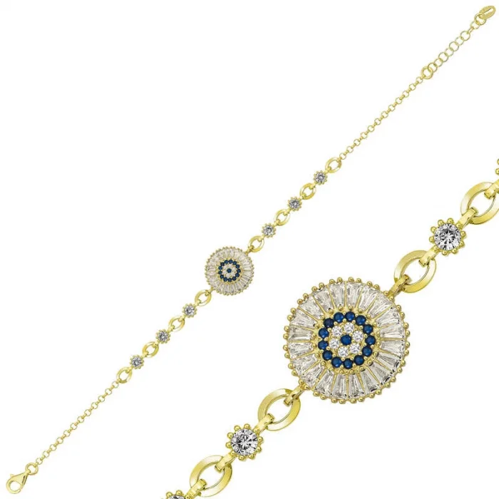 Supertrend ​gümüş Gold Baget Taşlı Nazar Bayan Bileklik