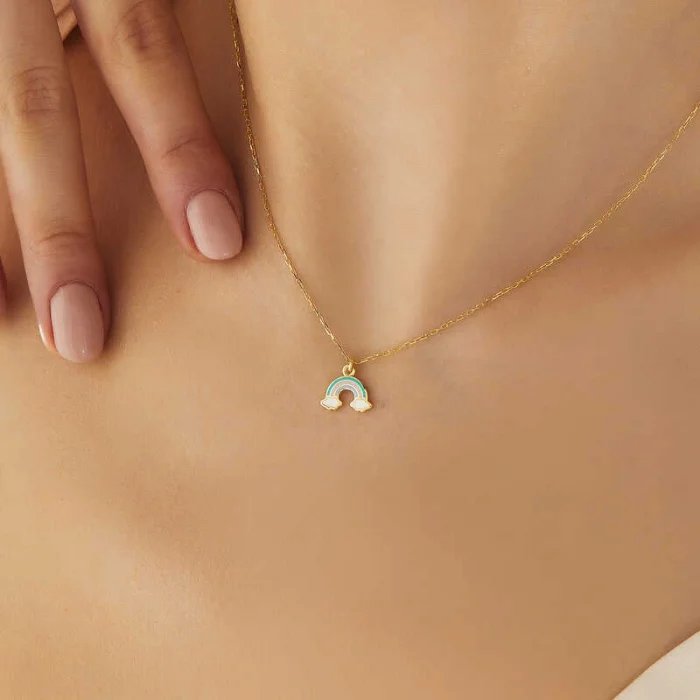 Supertrend Gümüş Gold Gökkuşağı Kadın Kolye