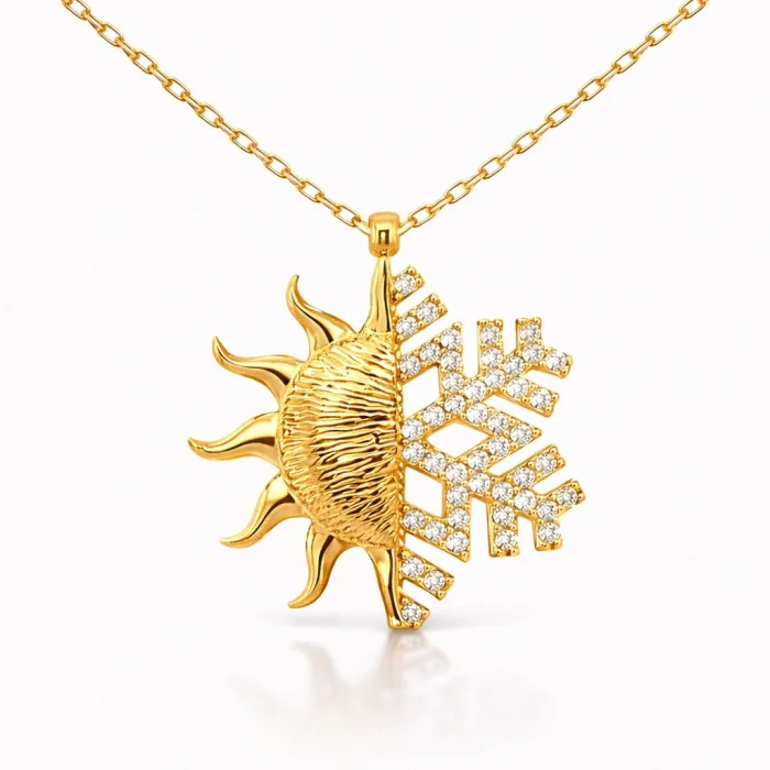 Supertrend Gümüş Gold Güneş Kartanesi Bayan Kolye