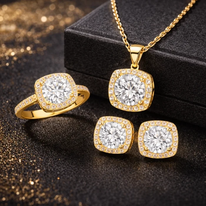 Supertrend Gümüş Gold Kare Montür Kadın Set