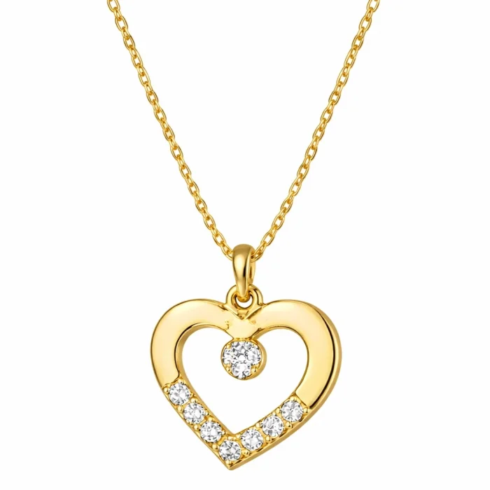 Supertrend Gümüş Gold Minik Kalpli Tektaş Kadın Kolye
