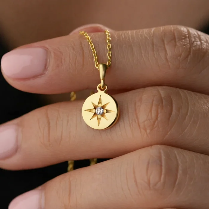 Supertrend Gümüş Gold Minimal Yıldız Kadın Kolye