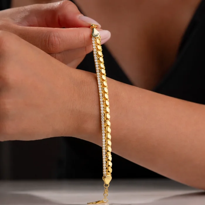 Supertrend Gümüş Gold Pullu Su Yolu Kadın Bileklik