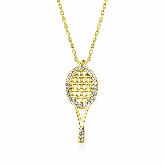 Supertrend Gümüş Gold Tenis Raketi Bayan Kolye