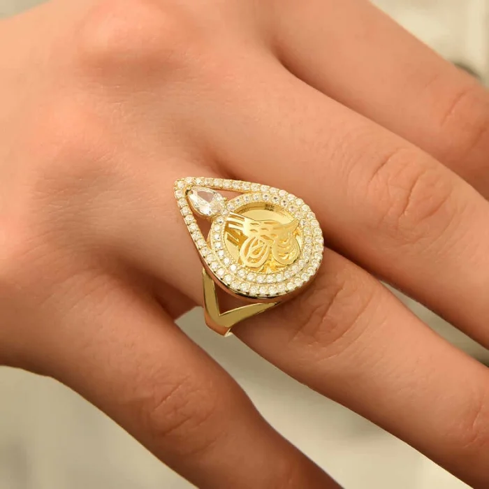 Supertrend Gümüş Gold Tuğralı Bayan Yüzük