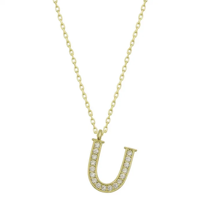 Supertrend Gümüş Gold U Harfi Kadın Kolye