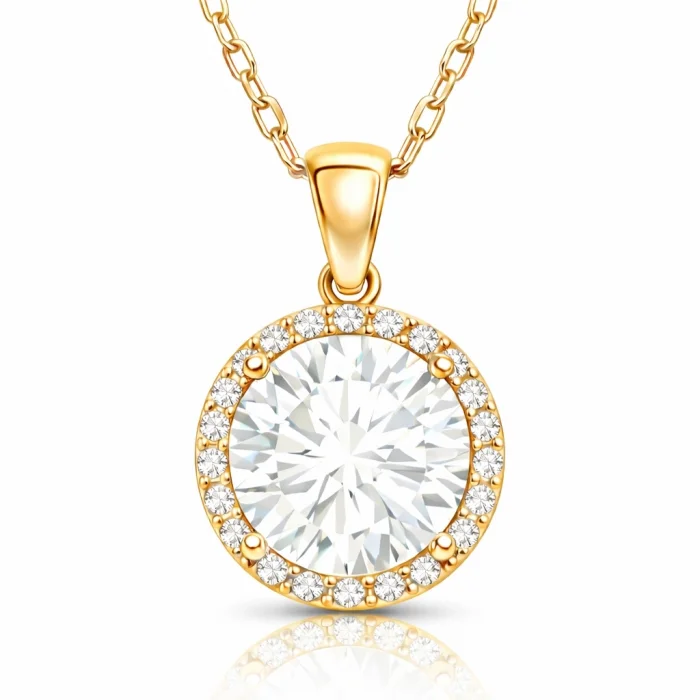 Supertrend Gümüş Gold Yuvarlak Montür Kadın Kolye