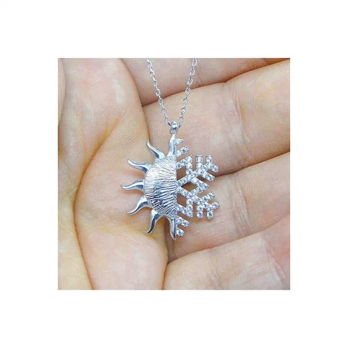 Supertrend Gümüş Güneş Kartanesi Bayan Kolye