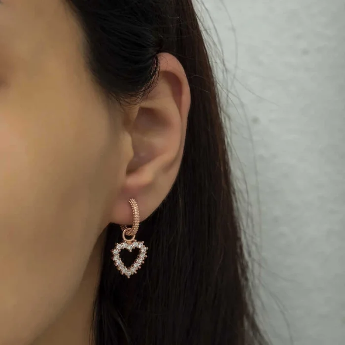 Supertrend Gümüş Halka Kalp Bayan Küpe