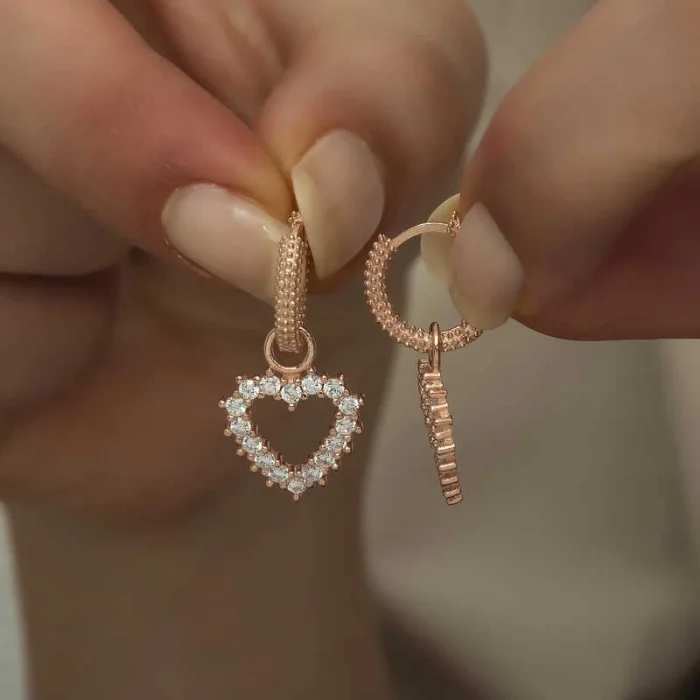 Supertrend Gümüş Halka Kalp Bayan Küpe