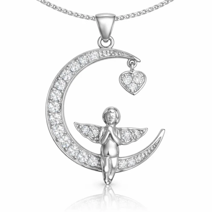 Supertrend Gümüş Hilal Melek Kadın Kolye