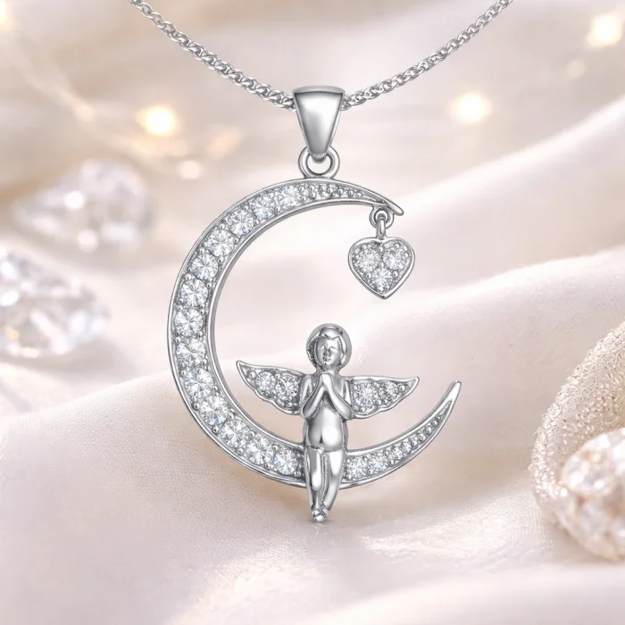 Supertrend Gümüş Hilal Melek Kadın Kolye