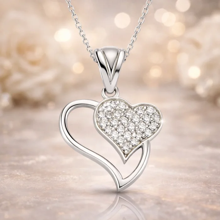 Supertrend Gümüş Kalpli Bayan Kolye