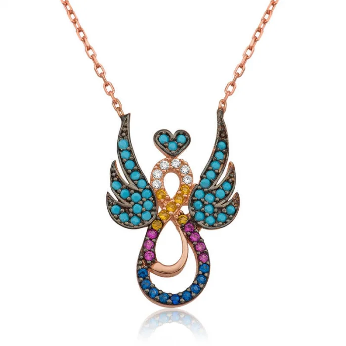 Supertrend Gümüş Kanatlı Sonsuz Aşk Kolye