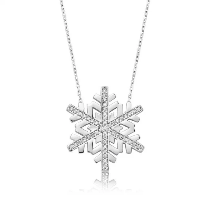 Supertrend Gümüş Kar Tanesi Bayan Kolye