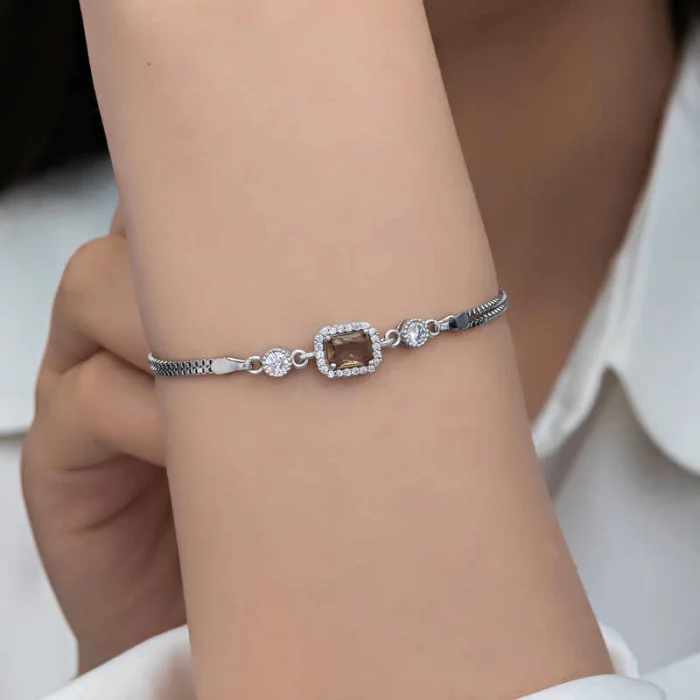 Supertrend ​gümüş Kare Zultanit Taşlı Kadın Bileklik