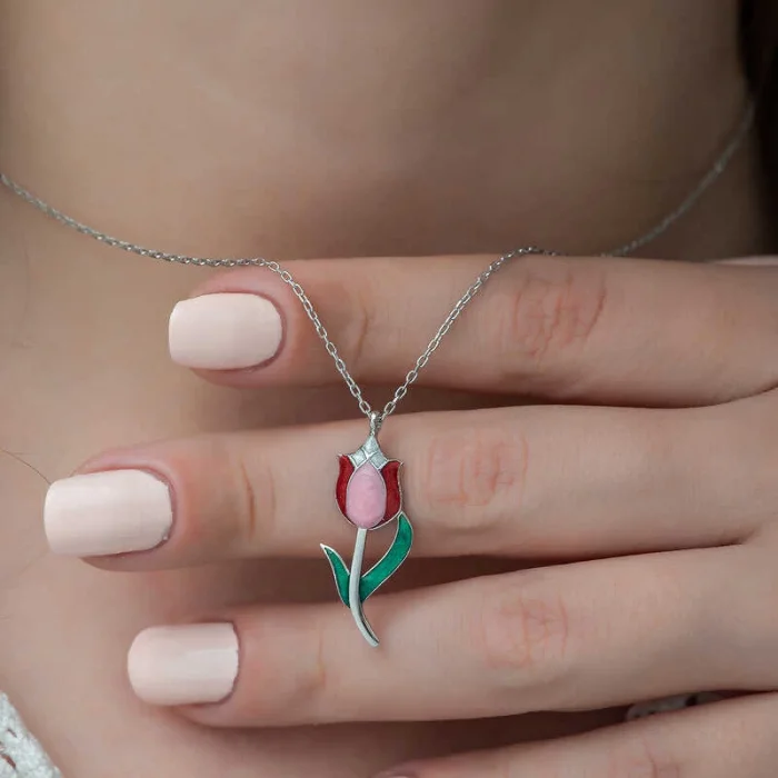 Supertrend Gümüş Lale Bayan Kolye