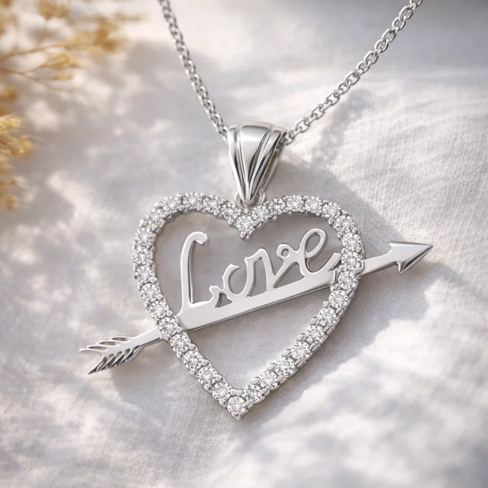 Supertrend Gümüş Love Oklu Kalp Bayan Kolye