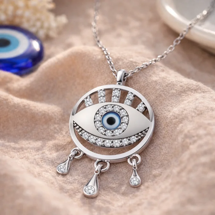 Supertrend Gümüş Nazarlı Göz Kolye