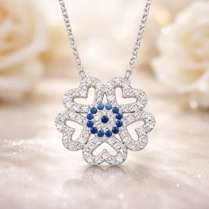 Supertrend Gümüş Nazarlı Kalp Bayan Kolye