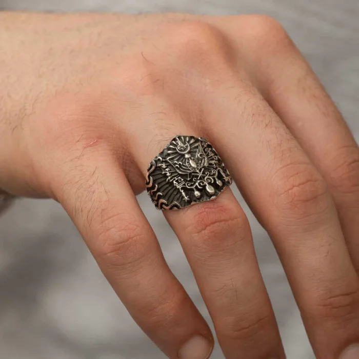 Supertrend Gümüş Osmanlı Devlet Armalı Erkek Yüzük