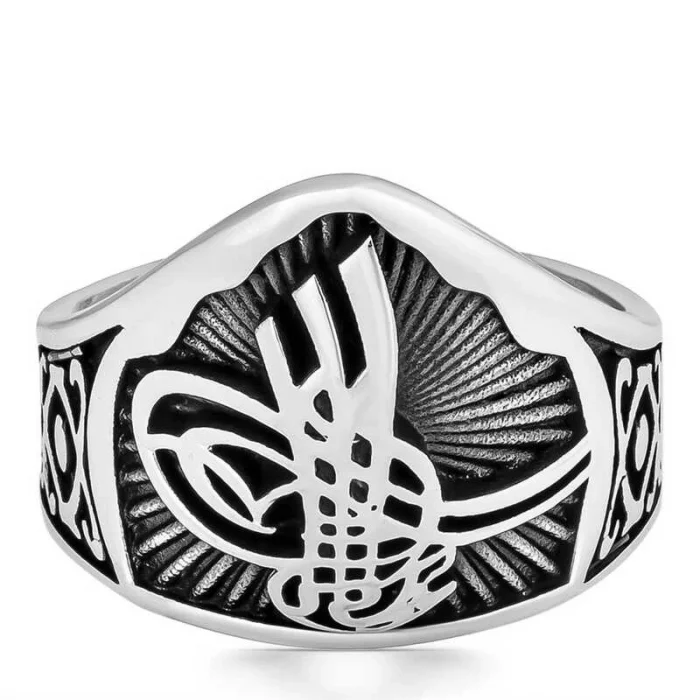 Supertrend ​​gümüş Osmanlı Tuğrası Başparmak Erkek Yüzük