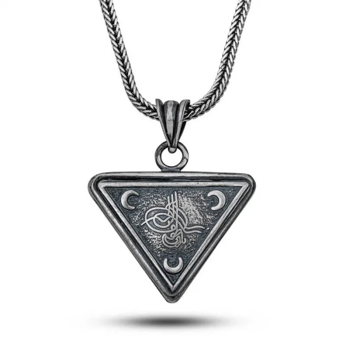 Supertrend Gümüş Osmanlı Tuğrası Hilal Cevşen Kolye