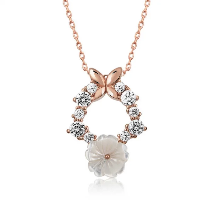 Supertrend Gümüş Rose Bahar Çiçeği Kolye